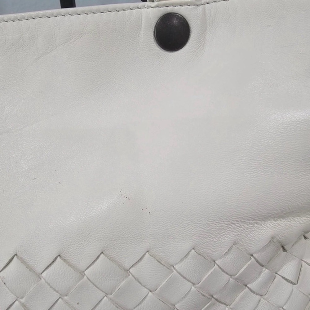 Bottega Veneta White Intrecciato Leather Tote Medium Size - Picture 6 of 16